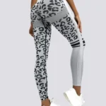 Leggings desportivas sem costuras com efeito push-up - padrão leopardo