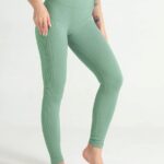 Leggings desportivas caneladas de cintura alta