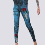 Jegging com efeito rasgado