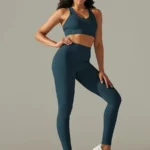 Leggings e sutiã com nervuras (conjunto desportivo)