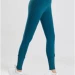 Leggings desportivas extra elásticas com canelado