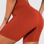 Calções desportivos sem costuras com canelado