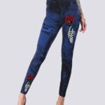 Jegging com efeito rasgado