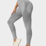 Leggings desportivas com cintura larga sem costuras