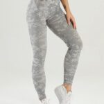 Leggings desportivas de cintura alta com padrão camuflado