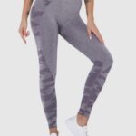 Leggings desportivas com padrão camuflado sem costuras