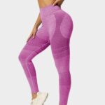 Leggings desportivas com cintura larga sem costuras