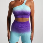 Conjunto desportivo com calções - Yoka – Roxo e azul-água