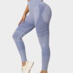 Leggings desportivas com cintura larga sem costuras