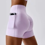 Calções desportivos push-up com bolsos laterais