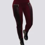Leggings com efeito de couro de cintura alta