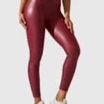 Leggings de imitação de couro modeladoras