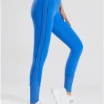 Leggings desportivas extra elásticas com canelado