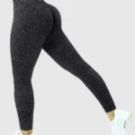 Leggings desportivas com efeito push-up e padrão leopardo, sem costuras