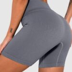 Calções desportivos sem costuras com canelado