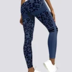 Leggings desportivas sem costuras com efeito push-up - padrão leopardo