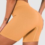 Calções desportivos sem costuras com canelado