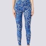 Leggings estampadas azuis e brancas - desporto