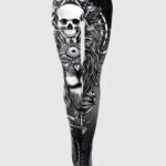 Leggings com caveiras e leões