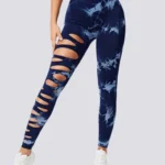 Leggings desportivas com efeito desgastado e efeito push-up, sem costuras