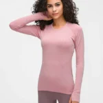 Camisola de manga comprida desportiva com orifício para o polegar