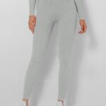 Leggings desportivas sem costuras com nervuras (push up)