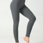 Leggings desportivas caneladas de cintura alta