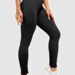 Leggings desportivas modeladoras com nervuras