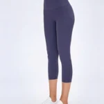 Leggings desportivas capri de cintura alta