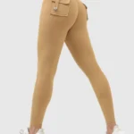 Leggings desportivas push-up com bolsos traseiros