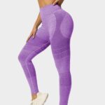 Leggings desportivas com cintura larga sem costuras