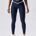 Leggings desportivas com cintura cruzada sem costuras