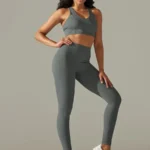 Leggings e sutiã com nervuras (conjunto desportivo)