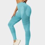 Leggings desportivas com cintura larga sem costuras