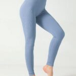 Leggings desportivas caneladas de cintura alta