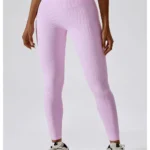 Leggings desportivas compridas com nervuras e efeito push-up