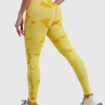 Leggings desportivas tingidas com efeito push-up sem costuras