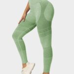 Leggings desportivas com cintura larga sem costuras