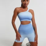 Conjunto desportivo com calções - Yoka – Roxo e azul-água