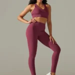Leggings e sutiã com nervuras (conjunto desportivo)