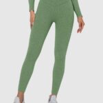 Leggings desportivas sem costuras com nervuras (push up)