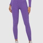Leggings desportivas sem costuras com nervuras (push up)