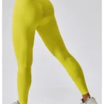 Leggings desportivas compridas com nervuras e efeito push-up