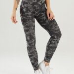 Leggings desportivas de cintura alta com padrão camuflado