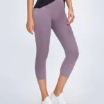 Leggings desportivas capri de cintura alta