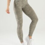Leggings desportivas de cintura alta com padrão camuflado