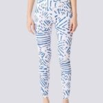 Leggings estampadas azuis e brancas - desporto