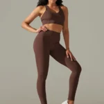 Leggings e sutiã com nervuras (conjunto desportivo)