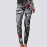 Jegging com efeito rasgado
