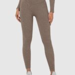 Leggings desportivas sem costuras com nervuras (push up)